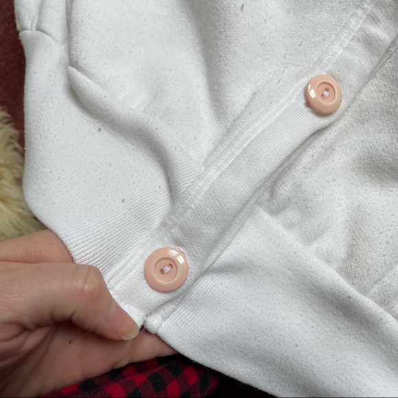 Vintage San Francisco Cable Car Sweatshirt Material Cardigan Bubble Gum Pink - Picture 4 of 8
